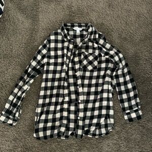 White and black plaid flannel